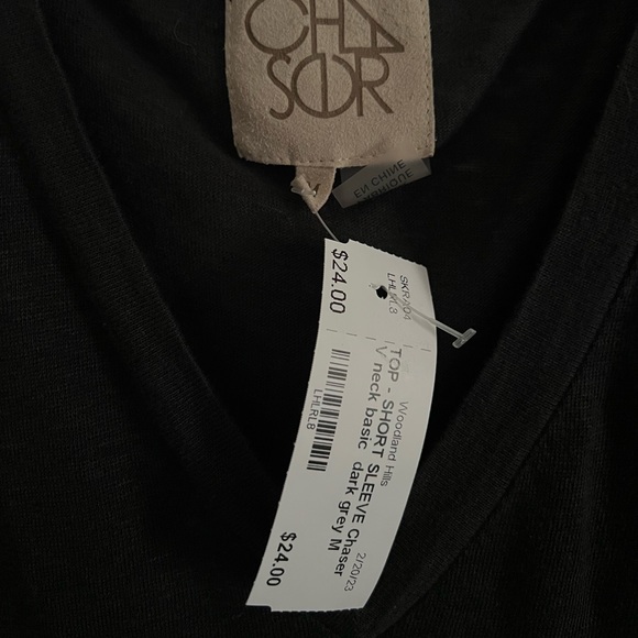 CHASER 🖤 Black V Neck Tee - Picture 6 of 7